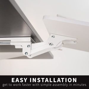 Adjustable 25 x 10 inch Computer Keyboard and Mouse Platform Tray Ergonomic Under Table Desk Mount Drawer Underdesk Shelf, White, MOUNT-KB03W