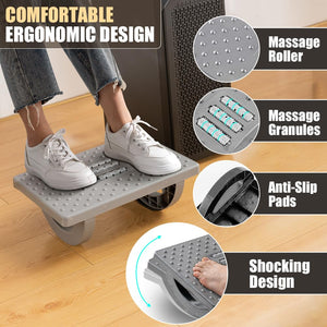 Foot Rest for Under Desk at Work - Ergonomic Foot Stools for Under Office Desk - Rocking Footrest with Roller Massager - Leg Rest for Chair, Computer Gaming -13