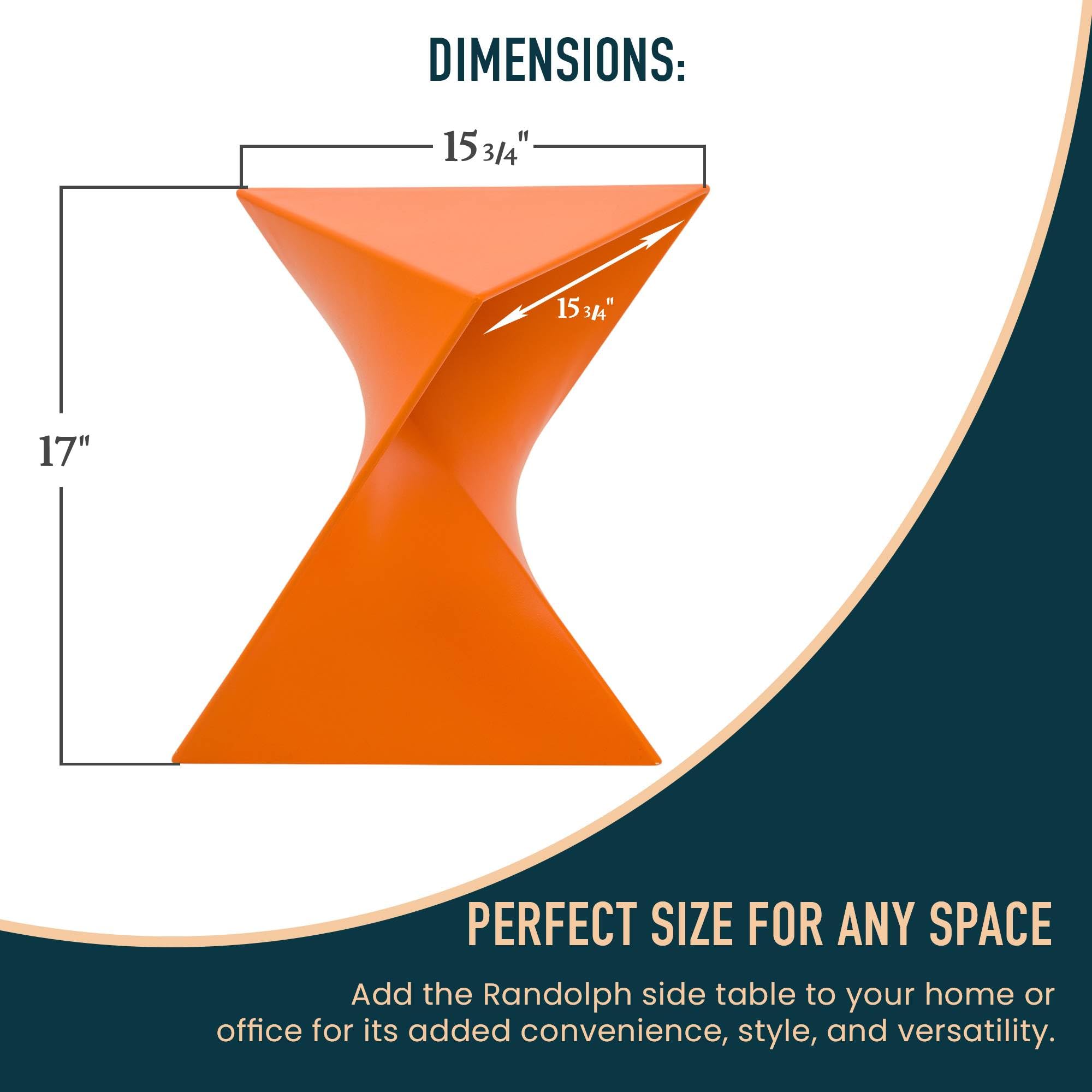 Modern Vanity Side Table, Orange