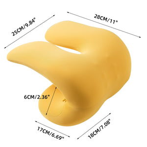 Office Chair Neck Pillow, Memory Foam Ergonomic Nap Pillow Office Chair Headrest Accessory, Neck Support Pillow Ideal for Office and Gaming, Yellow