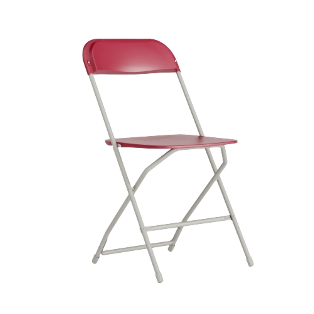 Hercules Series Plastic Folding Chair - Red - 650LB Weight Capacity Comfortable Event Chair - Lightweight Folding Chair