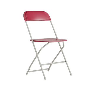 Hercules Series Plastic Folding Chair - Red - 650LB Weight Capacity Comfortable Event Chair - Lightweight Folding Chair