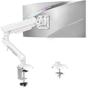 Single Monitor Mount for 32 27 24 22 inch Screen, Monitor Arm Holds 4.4-22 lbs, Monitor Desk Mount, Gaming & Home Office Use, VESA 75x75mm & 100x100mm, Freelift Pro White