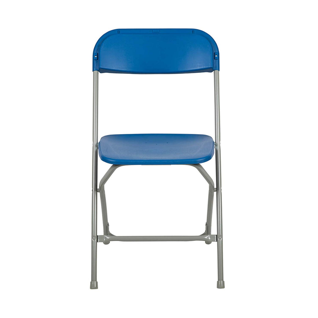 Set of 10, Blue Hercules Series Plastic Folding Chairs for Parties and Weddings, Stackable Commercial Event Seats,