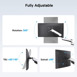 Triple Monitor Stand - Full Motion Articulating Monitor Mount Fit Three 17 to 32 inch LCD Computer Screens with Clamp, Grommet Kit