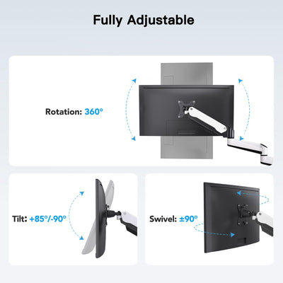 Triple Monitor Stand - Full Motion Articulating Monitor Mount Fit Three 17 to 32 inch LCD Computer Screens with Clamp, Grommet Kit