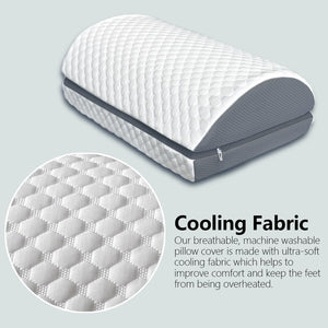 Foot Rest Pillow for Under Desk at Work Office Footrest High Density Memory Foam Cooling Fabric Height Adjustable Foot Elevation Firm Feet Rest