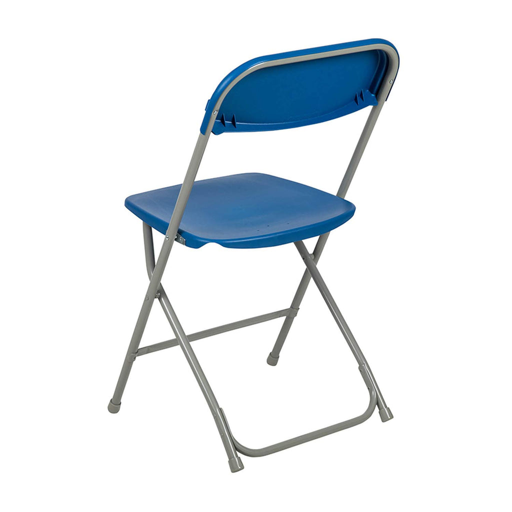 Set of 10, Blue Hercules Series Plastic Folding Chairs for Parties and Weddings, Stackable Commercial Event Seats,