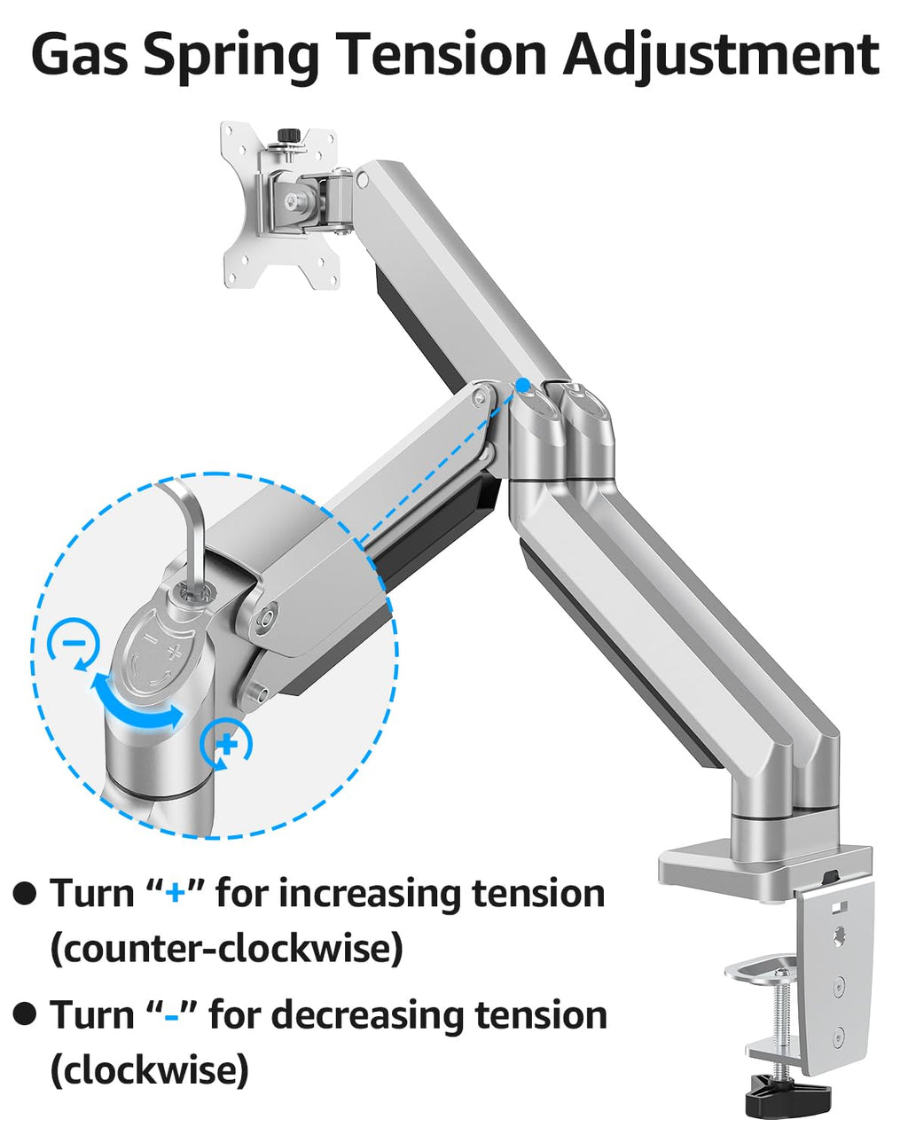 Dual Monitor Desk Mount, Die-Cast Aluminum Fully Adjustable Double Monitor Arm, Computer Monitor Stand Fits 2 Screen 17 to 32 inch - Each Arm Holds 4.4-19.8LBS