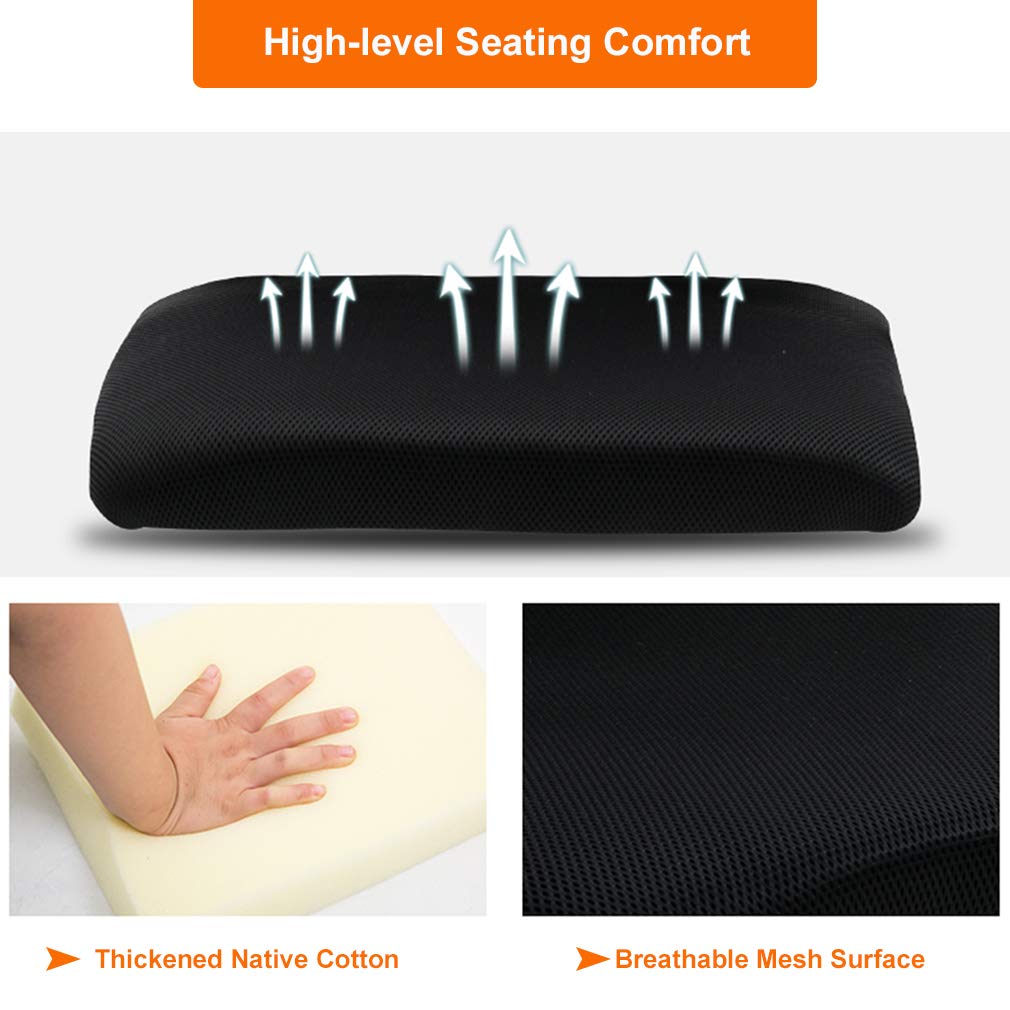 Ergonomic Office Chair | Mid-Back Swivel Desk Chair | Breathable Backrest & Lumbar Support | Adjustable Height | Sponge Seat | Rolling Wheels | Black | for Adults & Women