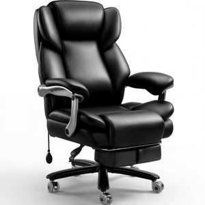 500lbs Heavy Duty Comfy Office Chair, Reclining Big and Tall Office Chair for Heavy People, High Back Executive Chair with Adjustable Lumbar Support,Pocket Spring Cushion