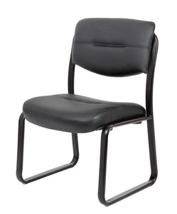 B9539 Leather Sled Base Side Chair in Black, 250