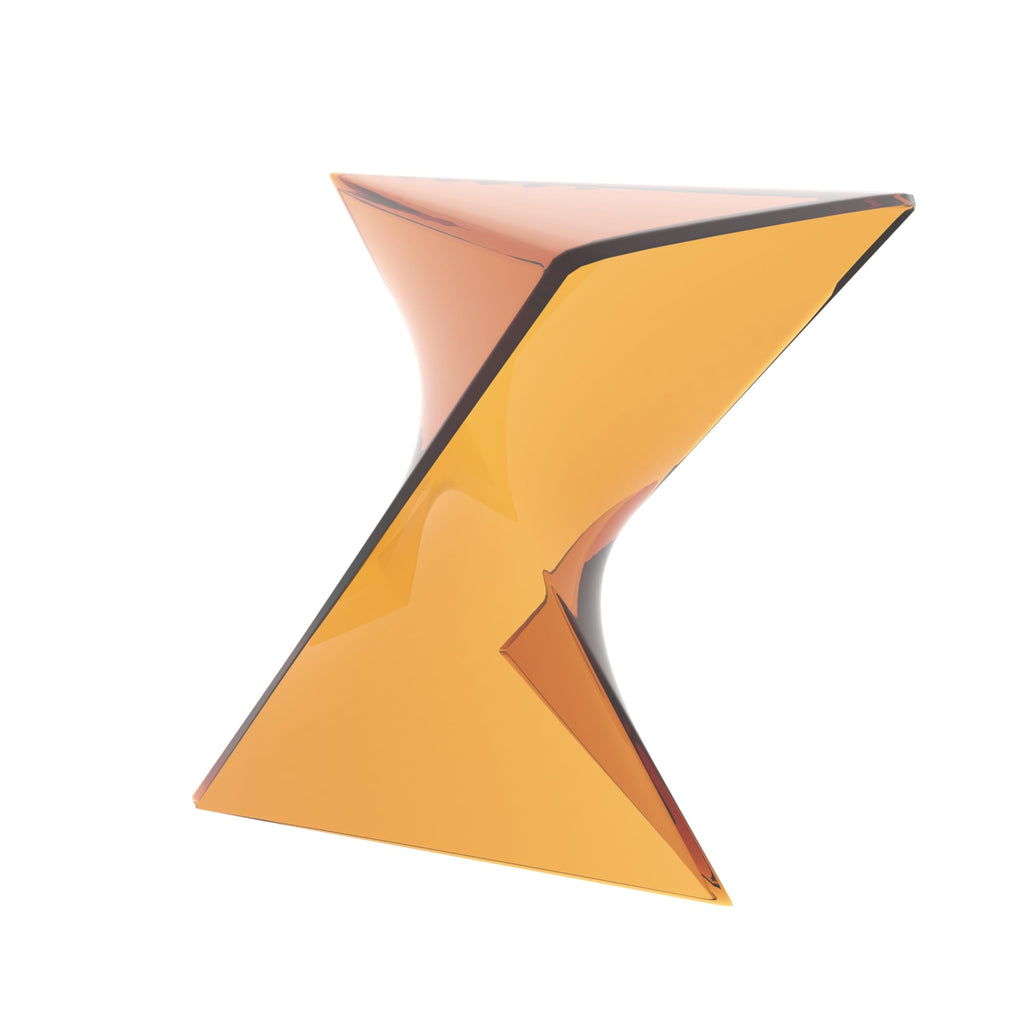 15.75" Stackable Weather-Resistant Plastic Triangular Side Table - Transparent Tea Accent End Table for Indoor & Outdoor Use