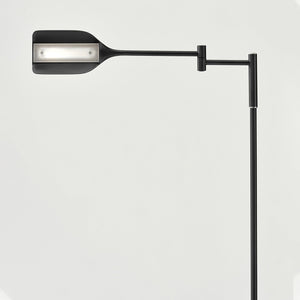 Leaf Pharmacy LED Reading Lamp, Dimmable Floor Lamp with Easy Rotation Over Chair or Desk for Living Rooms & Offices, Adjustable Standing Lamp, Tall Lamp for Sewing & Craftwork - Jet Black