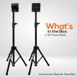 LED TV Tripod Stand - 2 Pcs Portable TV Stand, Foldable TV Stand Mount, Fits LCD Flat Panel Screen TV Up to 32