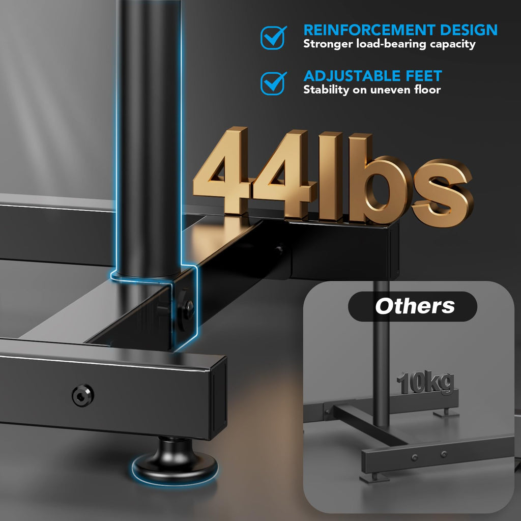 TV Floor Stand for 13-50 inch Screens Holds up to 77lbs, Tilting and Height Adjustable Monitor Floor Stand Mount,Tall Standing TV Stand for Bedroom, Dorm Room, Office, Max VESA 200x200mm