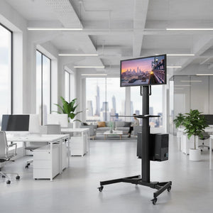 Computer Cart Mobile Desk Workstation with Monitor Mount for Screen up to 32