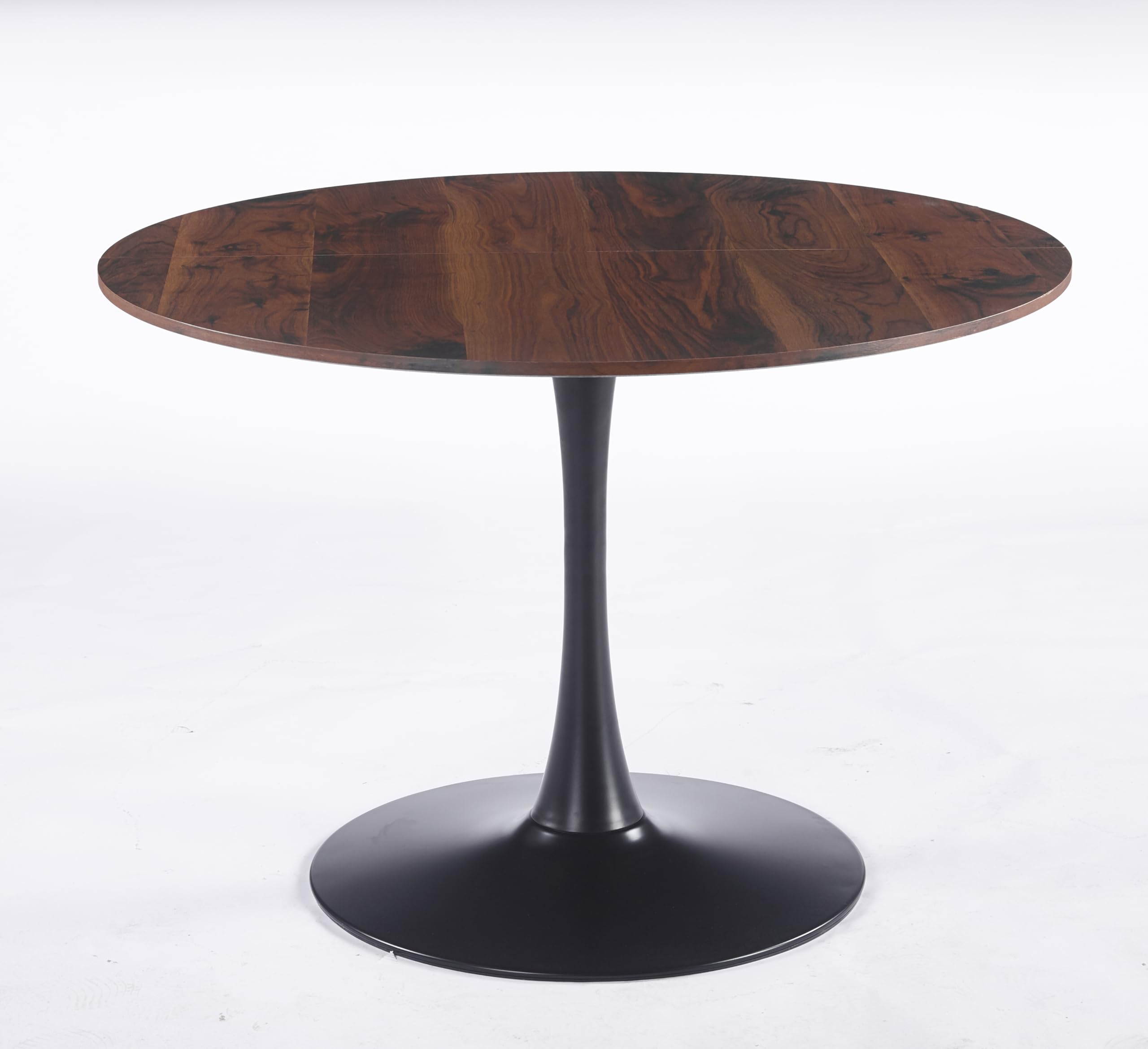 42" Tulip Table for 4-6 Persons Modern Round Dining Room Table, Mid-Century Modern Walnut Small Kitchen Table with MDF Wooden Top, Leisure Coffee Table for Living Room, Dining Room, Office