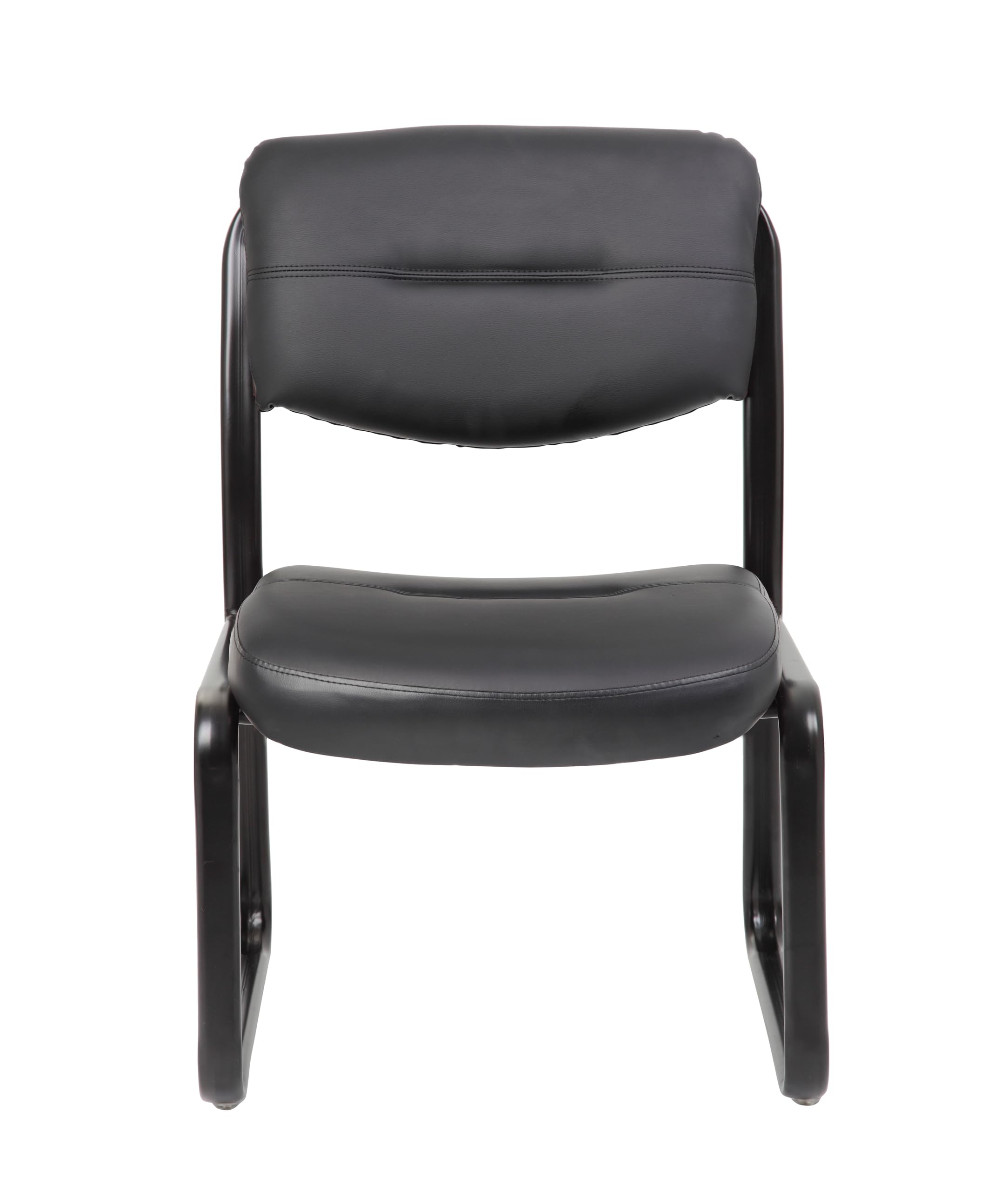 B9539 Leather Sled Base Side Chair in Black, 250