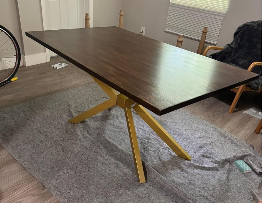 Modern Table Base Gold 29" Metal Dining Table Legs with Suction Cups, Desk Base for Marble,Glass,Wood Top, Furniture Legs for Coffee Table, Home,Kitchen, Office (Gold)
