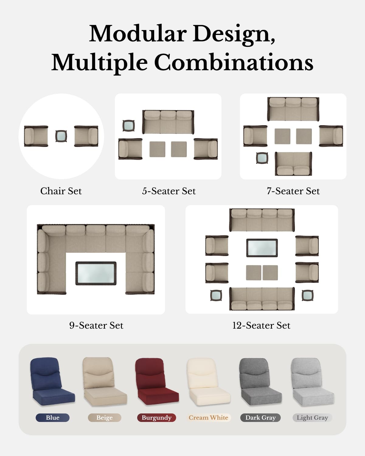 Luxury Patio Furniture Set with 6-inch Thick Cushion, Outdoor High Back Swivel Rocker Patio Chairs, 2PCS Wicker Conversation Set for Deck Yard and Poolside, Blue (V2)