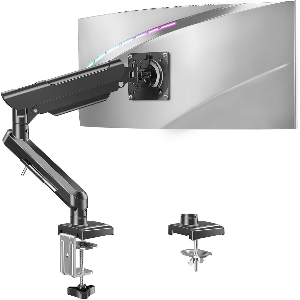Single Monitor Mount for 32 27 24 22 inch Screen, Monitor Arm Holds 4.4-22 lbs, Monitor Desk Mount, Gaming & Home Office Use, VESA 75x75mm & 100x100mm, Freelift Pro Black