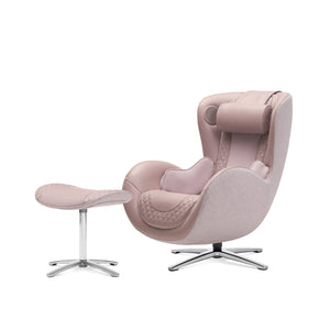 Classic Massage Chair with Ottoman – Pink Leather Recliner with Percussive Shiatsu Massager, Built-in Speaker & Full Body Spot Massage – Ultimate Comfort for Home & Office