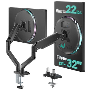 Dual Monitor Stand for 13-32 inch Computer Screens, Dual Monitor Arms for 2 Monitors Holds up to 22 lbs, Height Adjustable Dual Monitors Mount, VESA 75x75/100x100mm (GSMP002N), Black