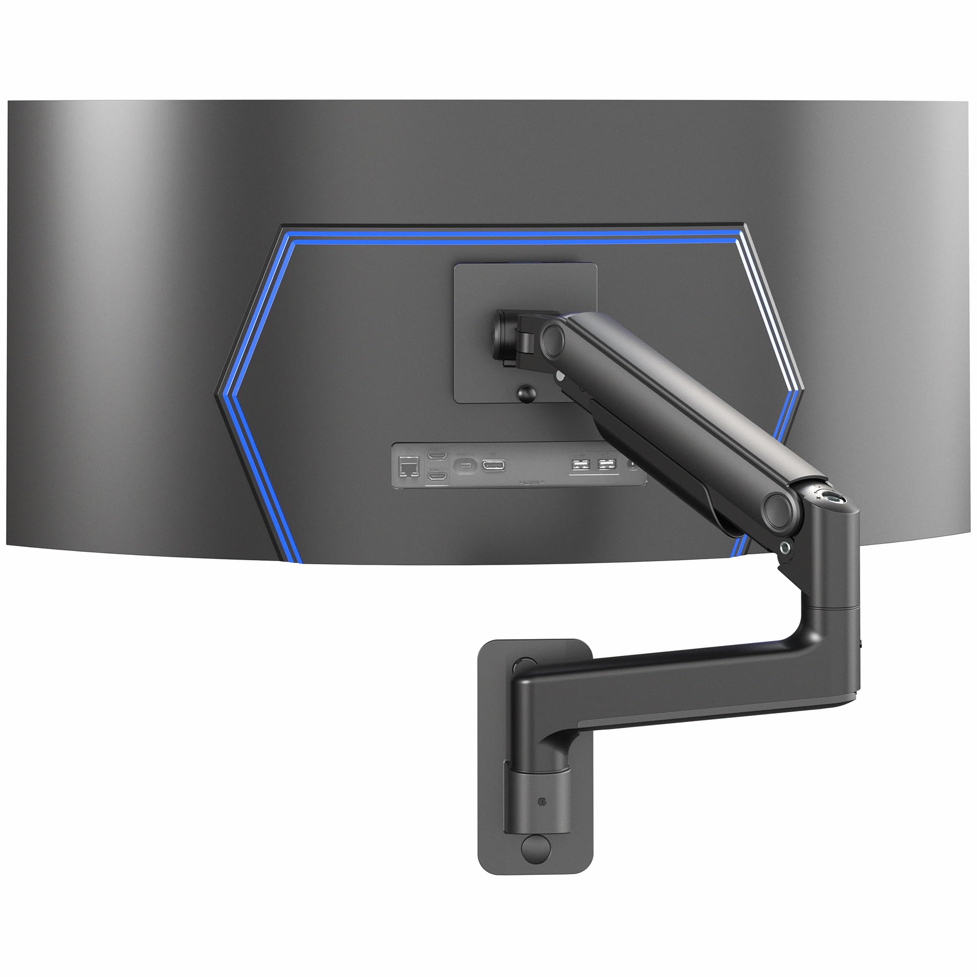 Premium Ultrawide Monitor Counterbalance Wall Mount for up to 49 inch Screens, Holds 44 lbs, Full Motion, Max VESA 100x100, Black, MOUNT-V101V