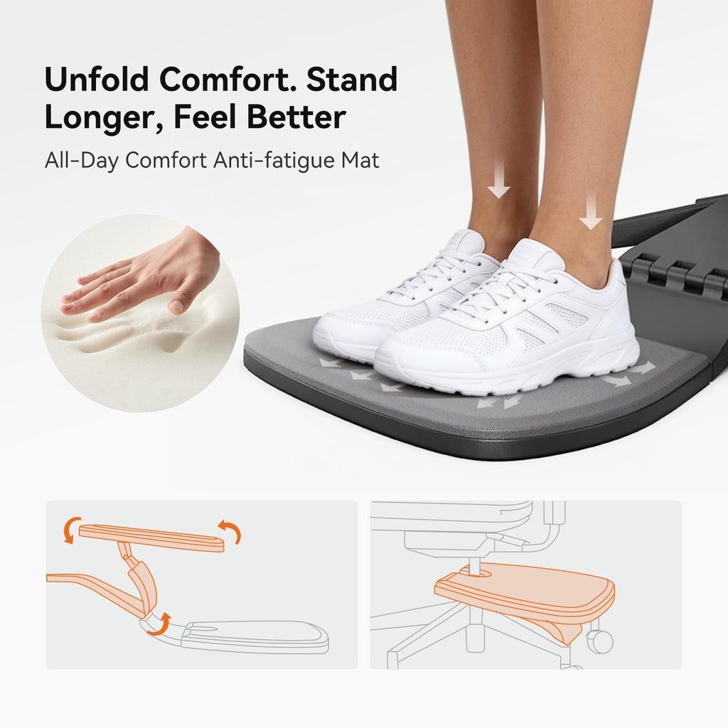 Standing Desk Chair, Standing Mate Chair for Sit-Stand, Ergonomic Leaning Perch Chair with Anti-Fatigue Mat, Standing Stool, Saddle Chair, Height Adjustable Home Office Posture Seat-MT-L-DG