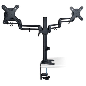Dual LCD Display Desk Mount Swivel Tilt for 13 to 27-Inches Flat Screen TV (DDR1327SDFC)