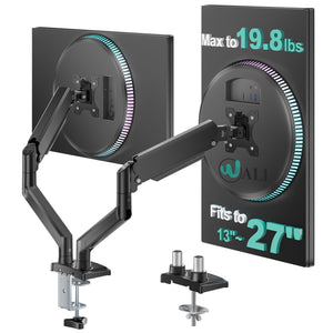 Dual Monitor Mount for 13-27 inch Screens, Dual Monitor Arms for 2 Monitors Holds 19.8 lbs, Adjustable Dual Monitor Stand for Desk, VESA Mount 75x75/100x100mm (GSMP002), Black