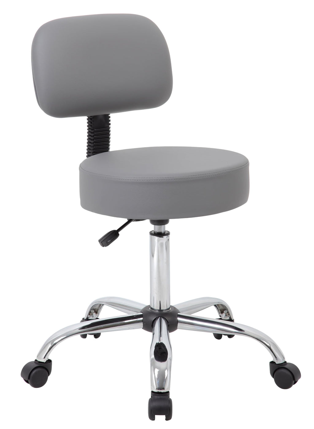 Be Well Medical Spa Professional Adjustable Drafting Stool with Back, Grey (B245-GY)