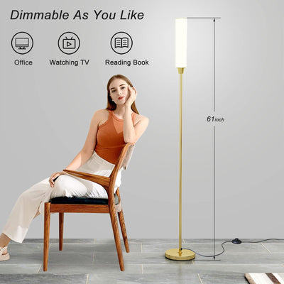 Floor Lamp with Remote Control,Bright Floor Lamps for Living Room/Bedroom/Office, Stepless Adjustable 3000K-6000K Colors and 10-100% Brightness,Standing Light with Foot Switch (Gold)