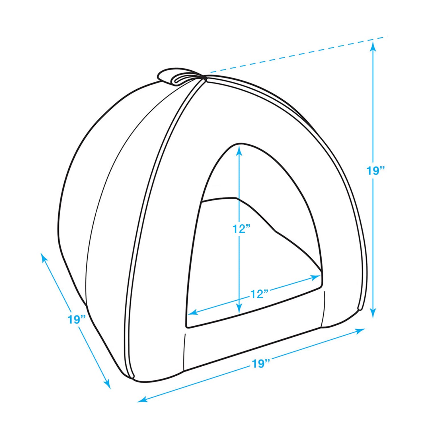 Dog House Bed Crate Mat Tent Indoor Round Soft Plush for Small, Medium, and Large Breeds - Gray Lattice, 19 x 19 x H:19