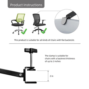 Memory Foam Headrest Attachment for Office Chair, Attachable Chair Head Rest, Desk Chair Neck Support, Elastic Sponge Head Pillow Adjustable Height and Angle (Black)