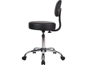 B245-BK Be Well Medical Spa Stool with Back, Black