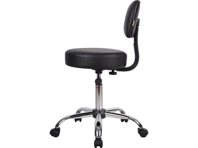 B245-BK Be Well Medical Spa Stool with Back, Black