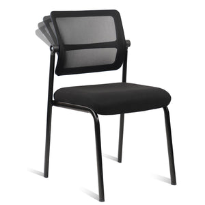 Stacking Armless Office Waiting Room Chair with Adjustable Backrest, Stackable Mesh Guest Reception Desk Chairs with Ergonomic