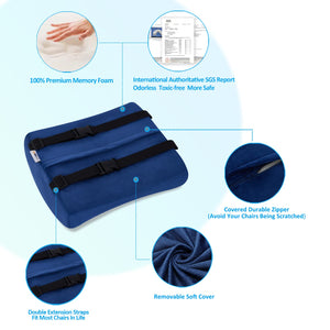 Chair Cushion and Lumbar Support Pillow for Office Chair, Car Seat Cushions Back Support Pillows, Memory Foam Chair Support for Back&Lumbar, Relieve Tailbone Pain and Sciatica (Blue)