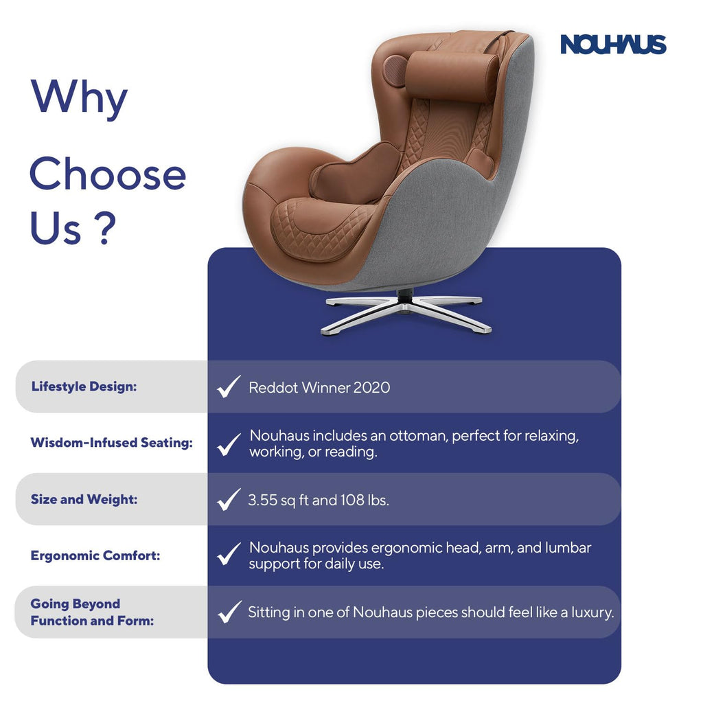 Classic Massage Chair with Ottoman – Caramel Leather Recliner with Percussive Shiatsu Massager, Built-in Speaker & Full Body Spot Massage – Ultimate Comfort for Home & Office