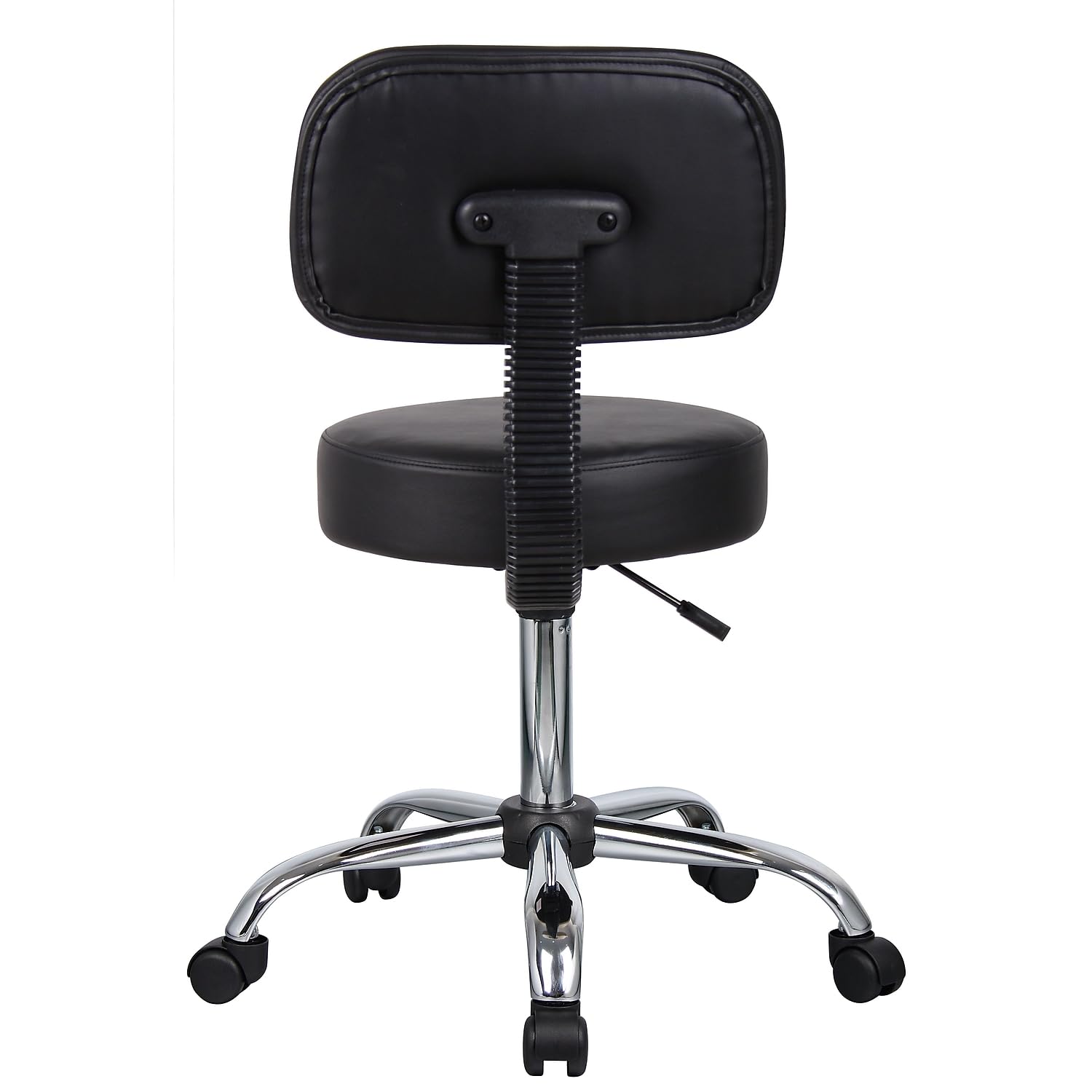 B245-BK Be Well Medical Spa Stool with Back, Black