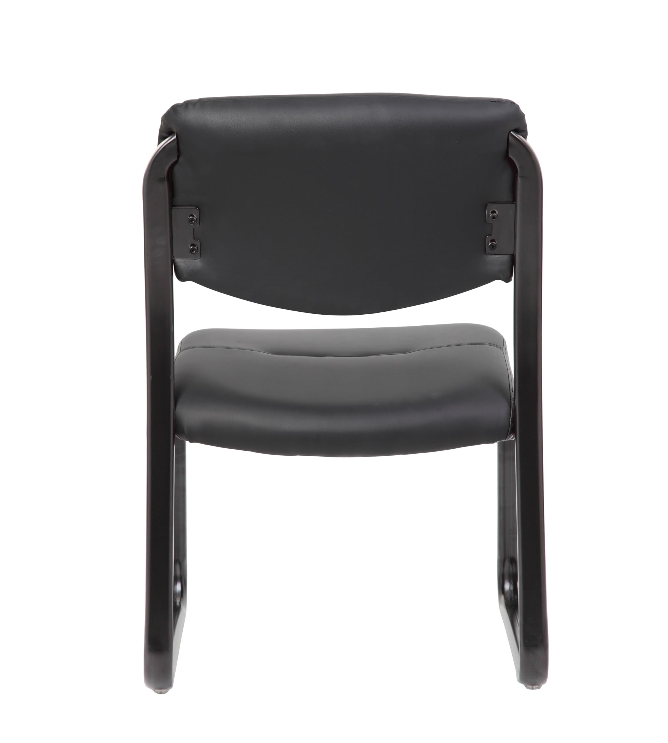 B9539 Leather Sled Base Side Chair in Black, 250