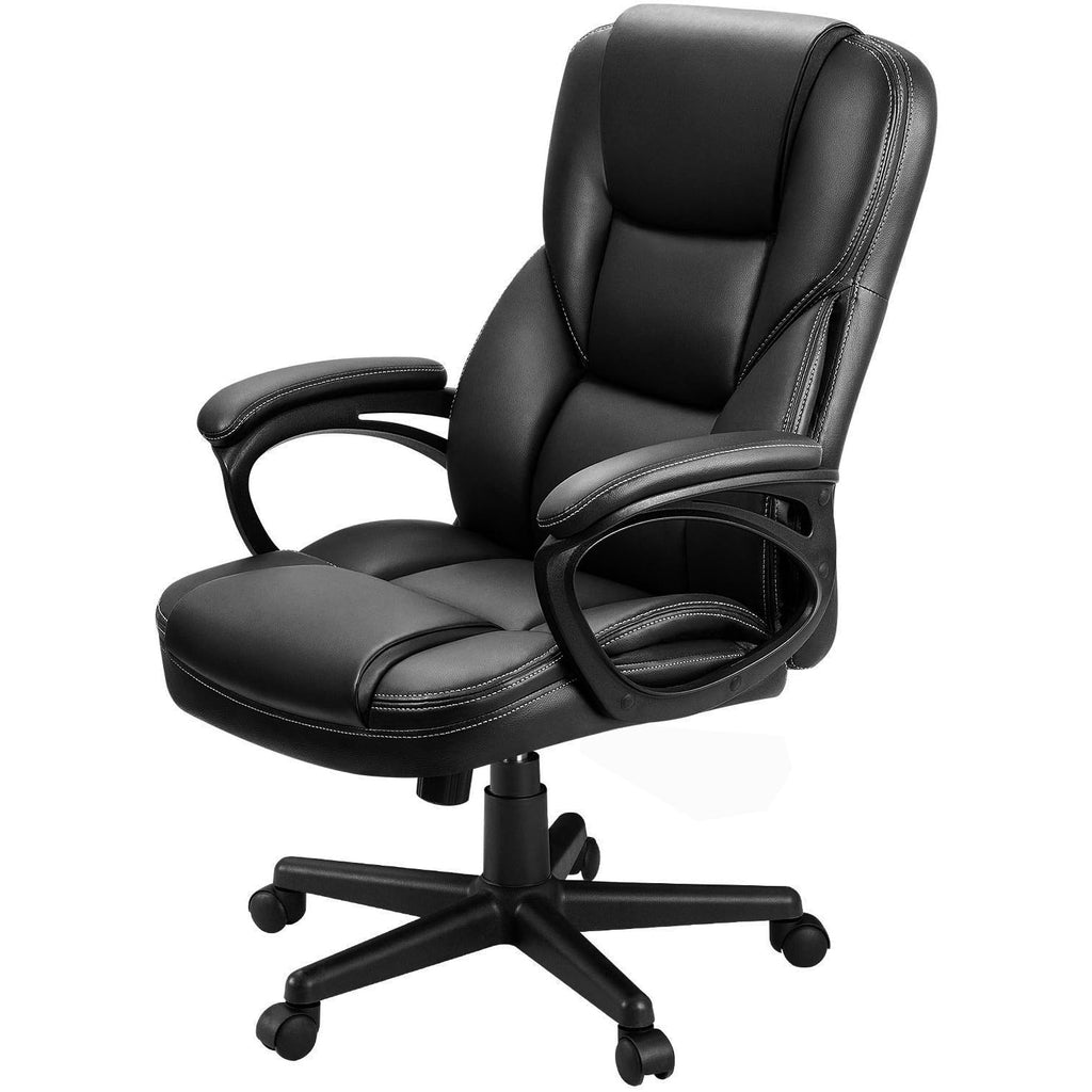 Office Executive Chair High Back Adjustable Managerial Home Desk Chair, Swivel Computer PU Leather Chair with Lumbar Support