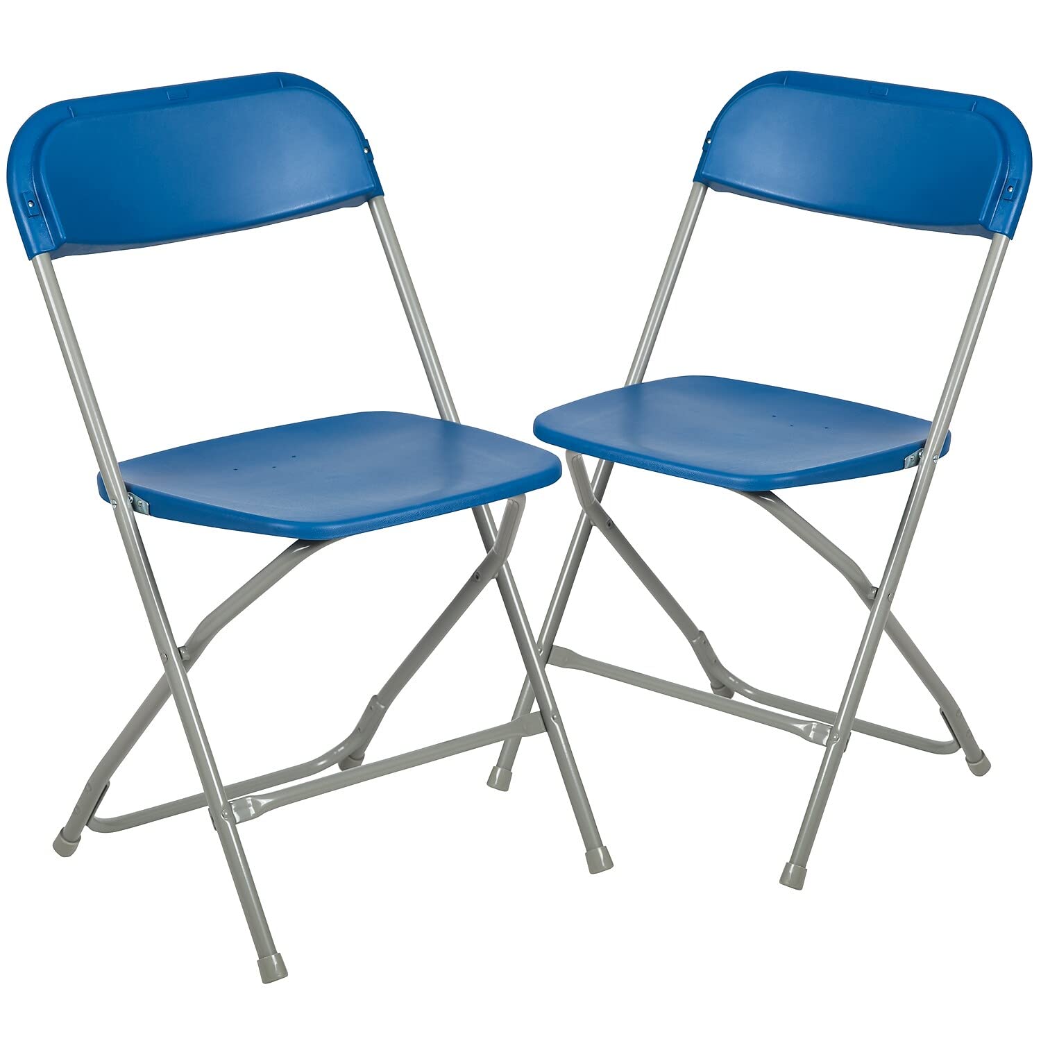 Hercules™ Series Plastic Folding Chair - Blue - 2 Pack 650LB Weight Capacity Comfortable Event Chair-Lightweight Folding Chair