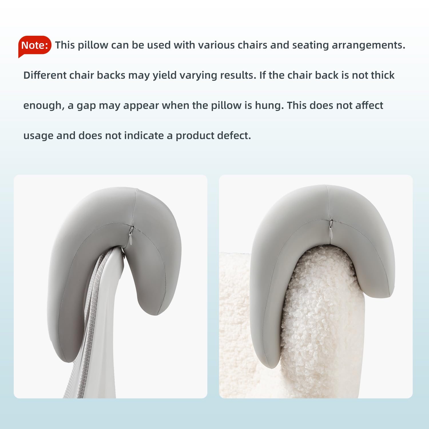 Office Chair Neck Pillow, Memory Foam Ergonomic Nap Pillow Office Chair Headrest Accessory, Neck Support Pillow Ideal for Office and Gaming, Gray