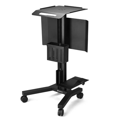 Mobile Laptop Cart Trolley Aluminum with Front Display Panel for Office Lab Conference