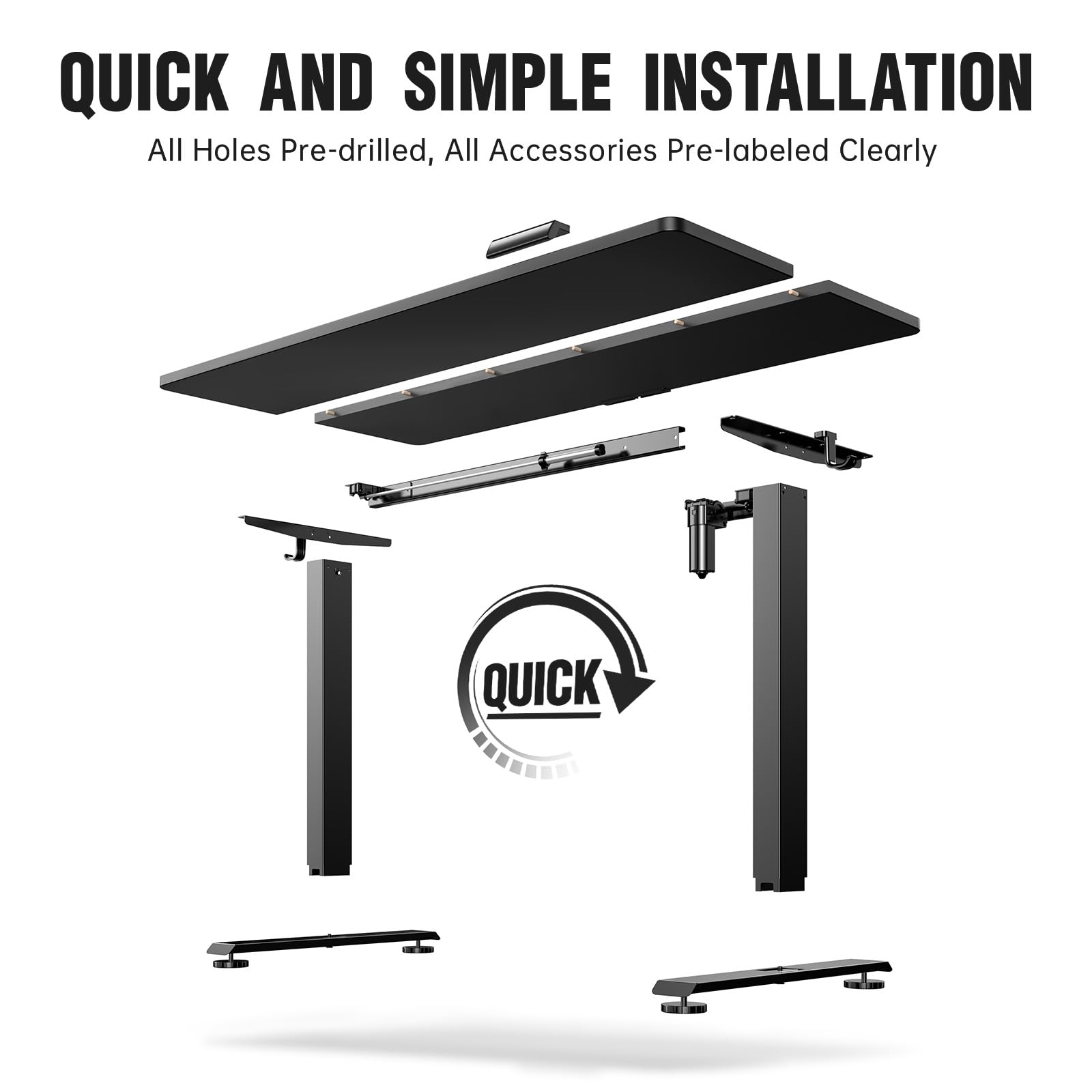 63x23.6 Inch Large Electric Standing Desk, Heights Adjustable,Sit to Stand Up, Work Home Office Computer Table for Walking Pad, Wooden Desktop Desks, Black