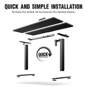 63x23.6 Inch Large Electric Standing Desk, Heights Adjustable,Sit to Stand Up, Work Home Office Computer Table for Walking Pad, Wooden Desktop Desks, Black