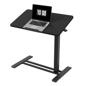 H7 PRO Mobile Standing Desk Adjustable Overbed Table Pneumatic with Wheels 55°Tiltable Portable Laptop Desk Rolling Computer Cart Foldable Bedside Table(27.6